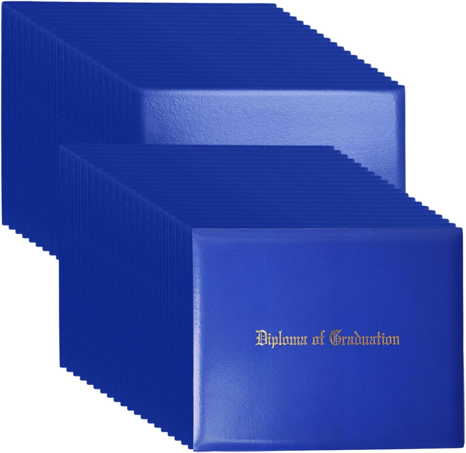 Happy Secret Imprinted Diploma Holder for Certificate 8.5"x11"Diploma Cover Smooth Leather(Royal Blue),40 Packs