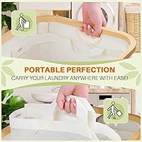 Vista 5 de Cesto para ropa sucia de 3 secciones, 145L cesto para ropa sucia con tapa, organizador de cesta de lavandería extragrande con bolsas interiores