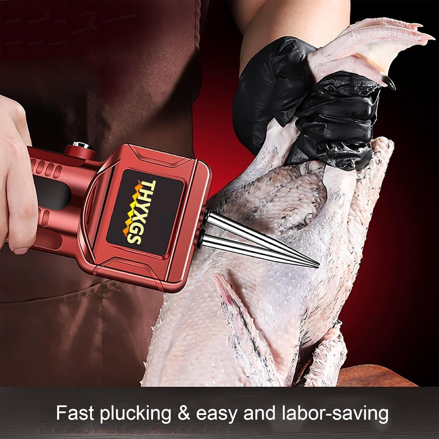 Máquina eléctrica de pollo, desplumadora de aves de corral de mano con cono de acero inoxidable, motor de cobre puro para una rápida eliminación de plumas de ganso, pavo, pato