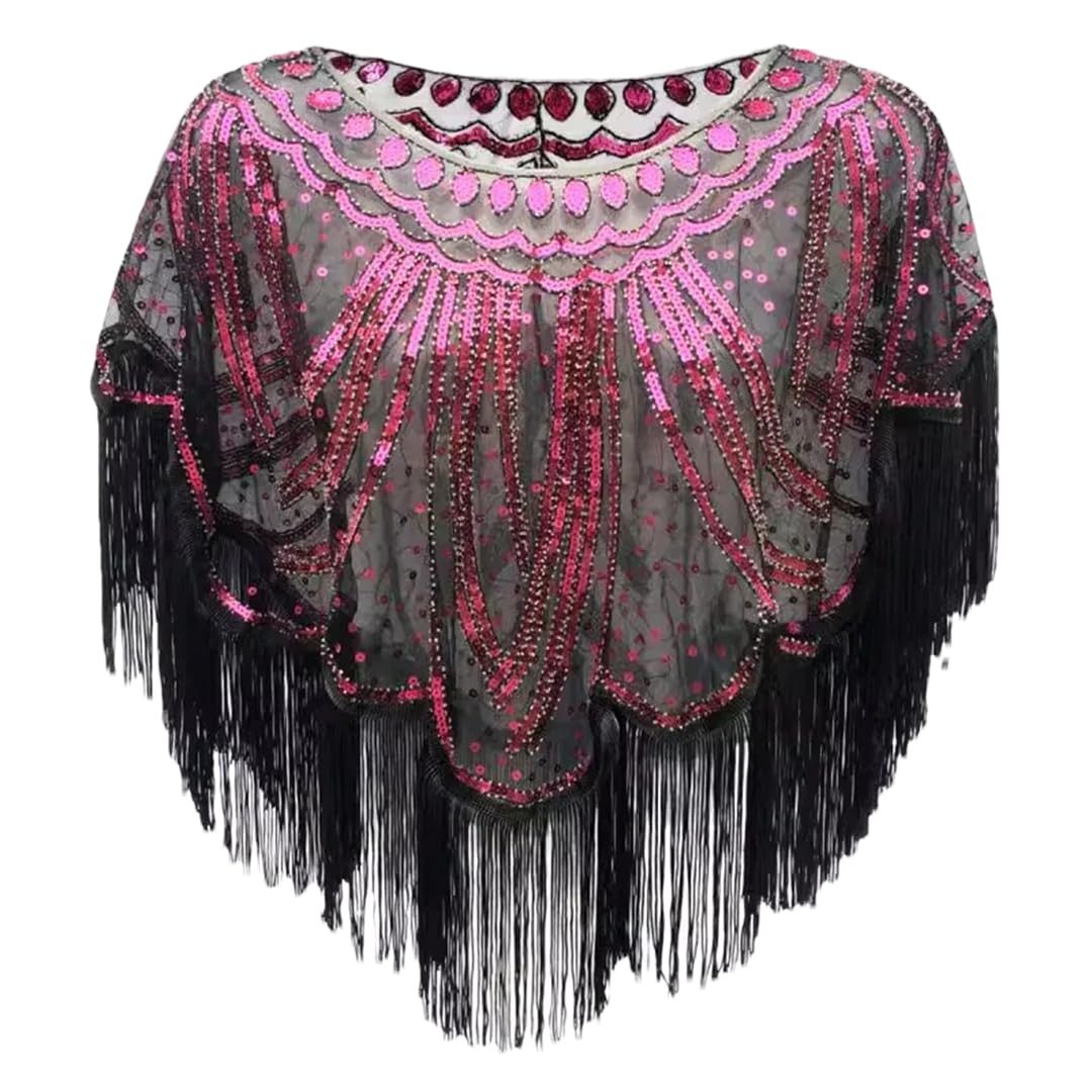 Châle de fête des années 1920 pour mariage, veste courte de cérémonie paillettes et perles