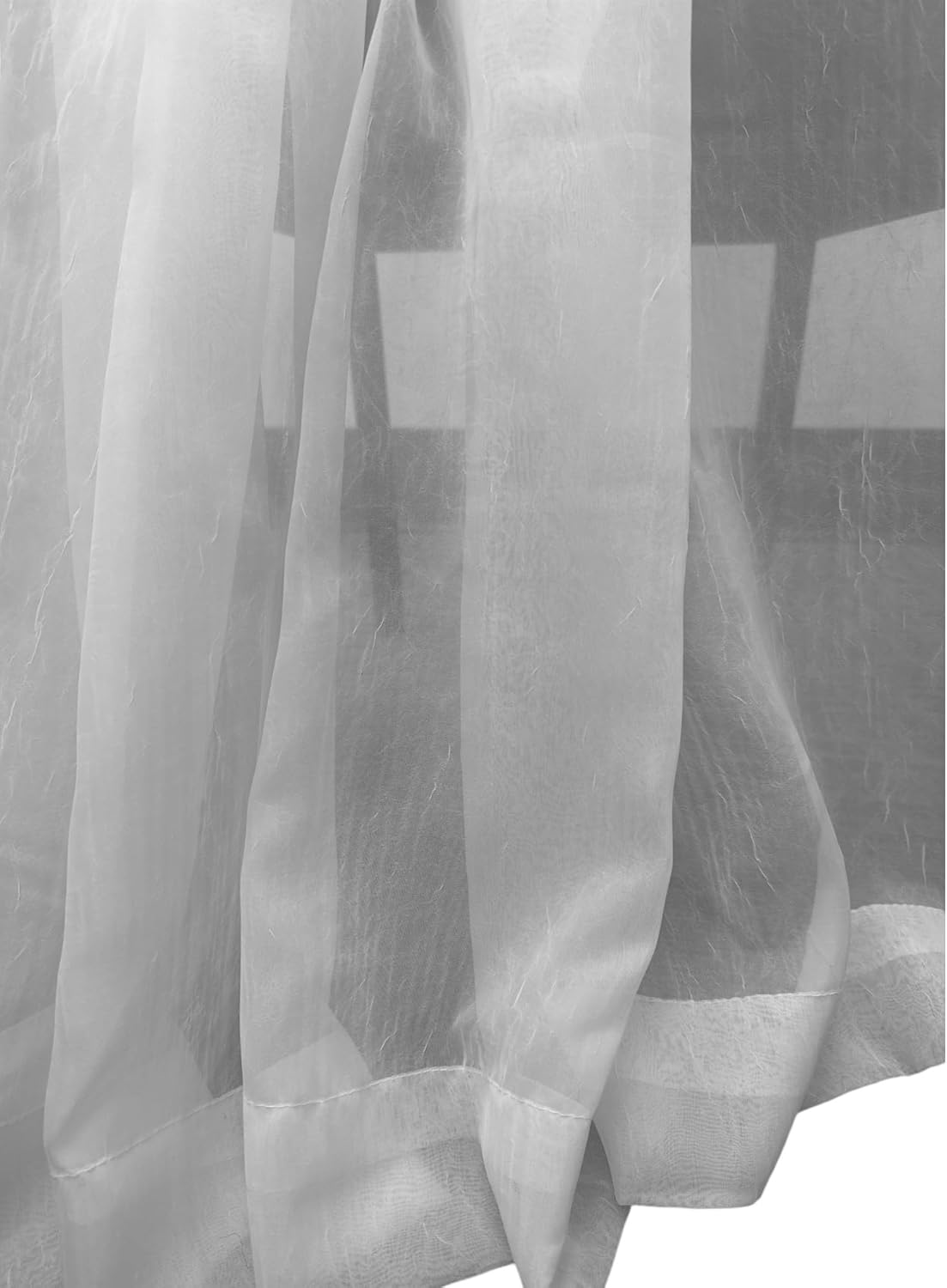 sheetsnthings Solid Abri 50-Inch Wide x 216-Inch Long Crushed Sheer Scarf, White