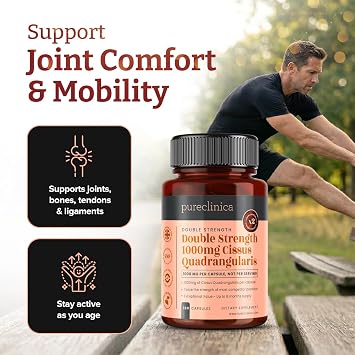Double Strength Cissus Quadrangularis 1000mg x 180 Veggie Capsules -Up to 6 Months Supply