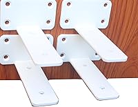 Vista 74 de Paquete de 16 - Soporte de estante en L oculto negro de 6 pulgadas (1/5 pulgada de grosor) Soportes de estante flotante de hierro Soportes de metal