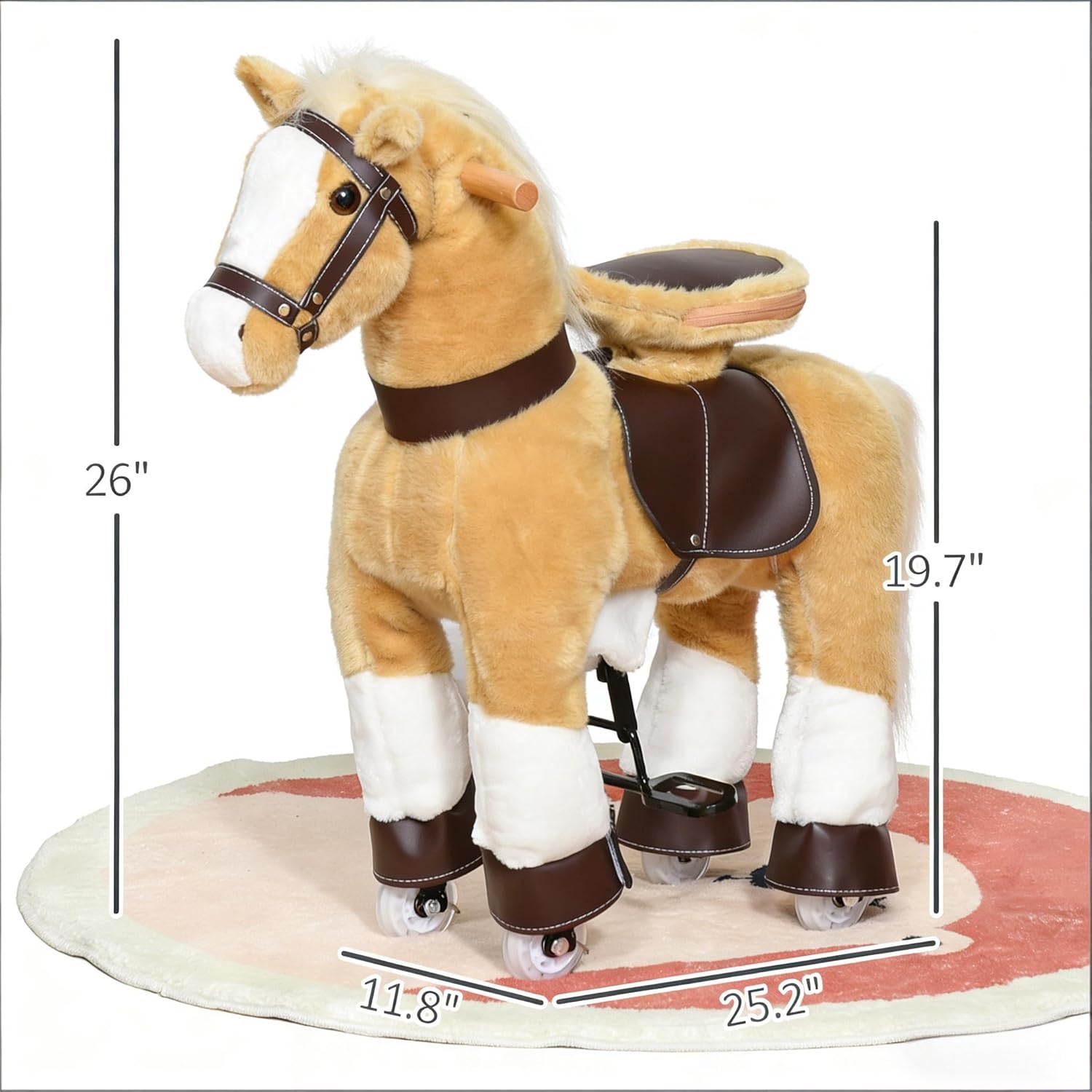 GOWE Walking Horse Toy,Kids Riding Chair with Wheels