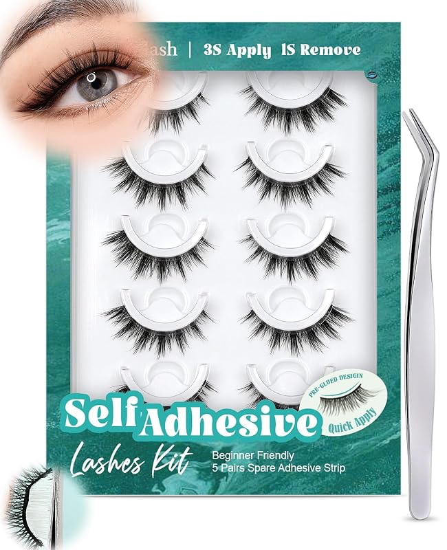 Cílios postiços autoadesivos Obeyalash M877 Cat Eye 14mm, 5 pares