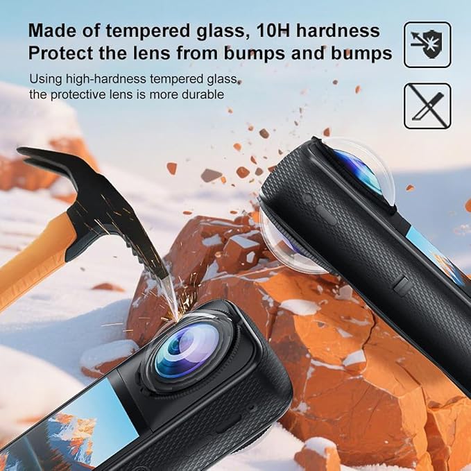 Protector de lente PULUZ para Insta360 X5 9H vidrio templado miniatura 6