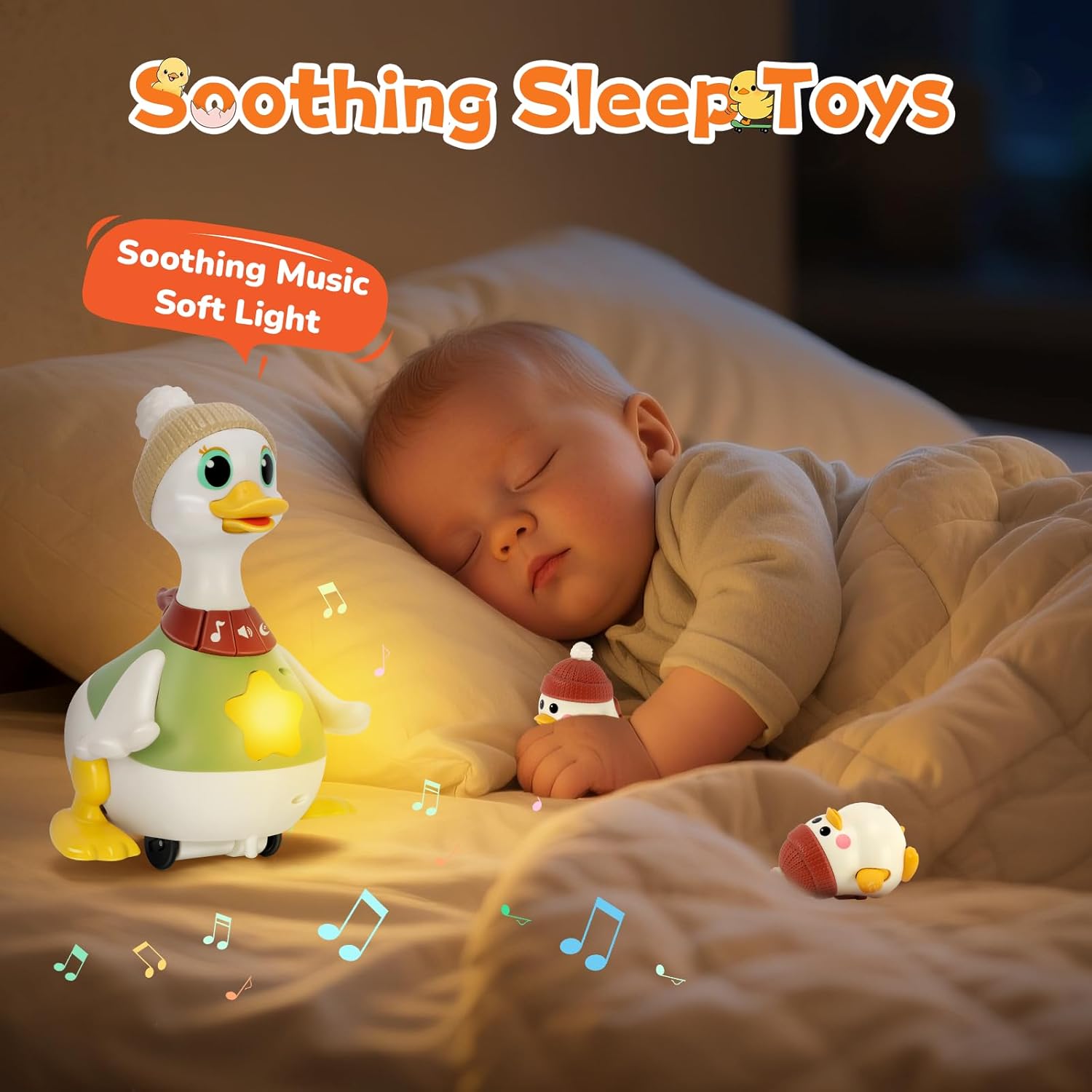 KETIEE Tummy Time Baby Toys 6-12 Months: Musical Dancing Duck Family for Babies, Little Ducks Crawling Toy Set, Interactive Duck Infant Toys for 1 2 Years Old Boys Girls Birthday
