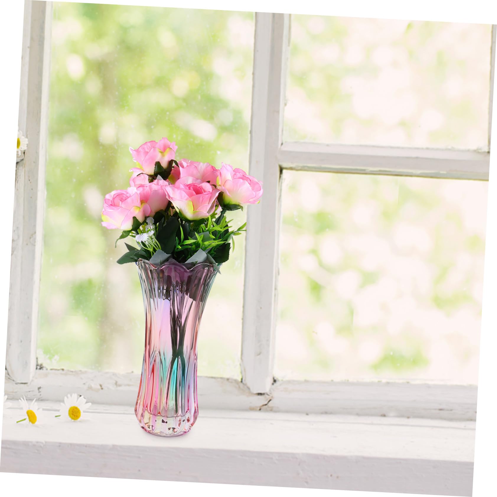 BESPORTBLE Dekorative Glasvase im Retro Stil aus Glas für Grüne Pflanzen und Blumen Fensterbänken und Schreibtischen im Einfachen Stil