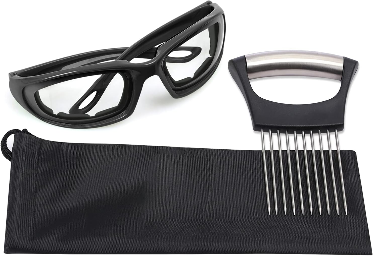 Onion Goggles Onion Glasses Onion Holder Slicer Cutter Set Safety Vegetable Goggles
