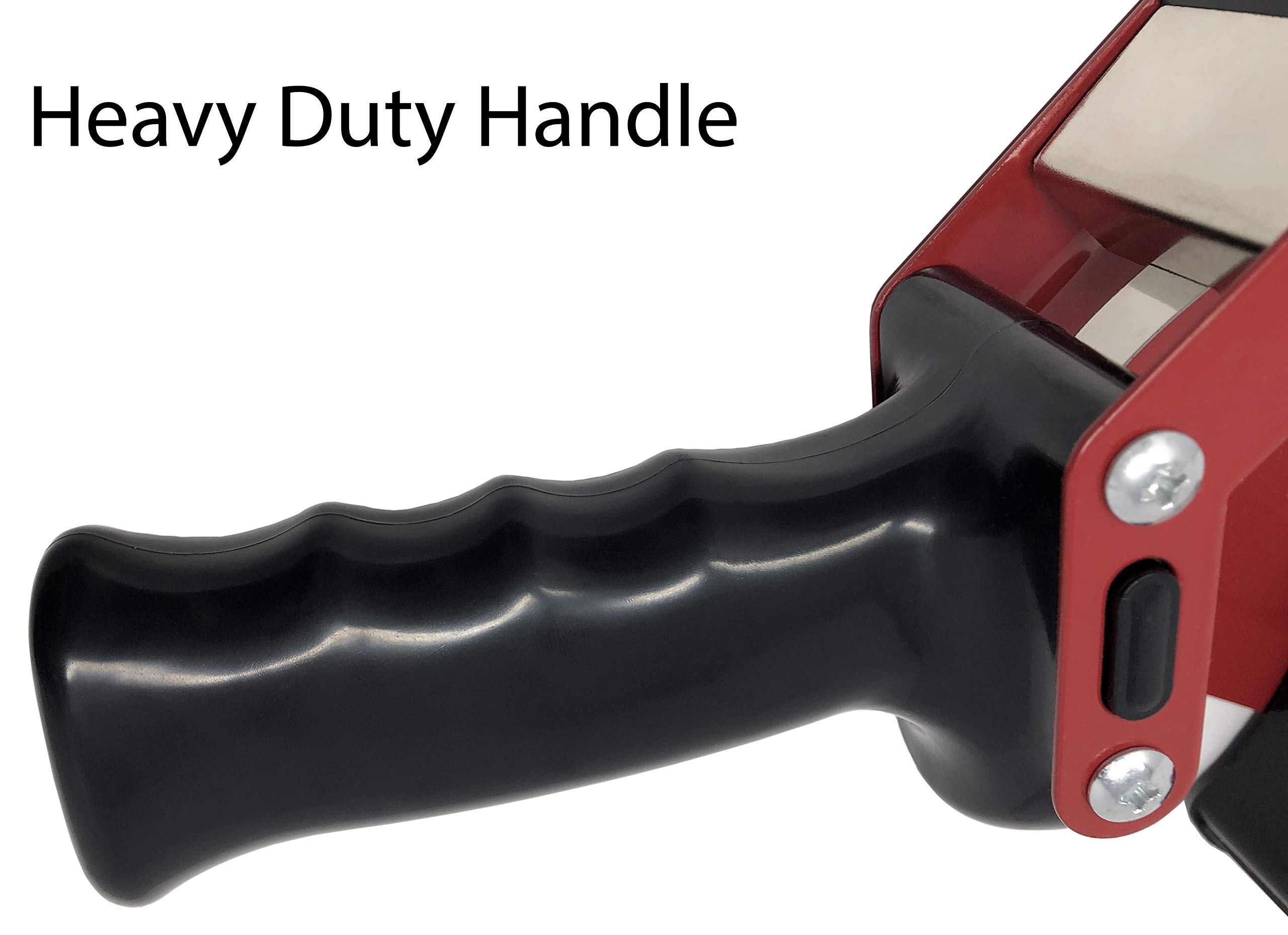 Clipco Pistola dispenser di nastro adesivo con lama di sicurezza retrattile e nastro incluso (confezione da 3) (rosso-nero)