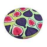 ZAKAFUCH Soft Velvet Fig Fruits Exotic Ornament Art Round Bar Chair Cushion Cover for Home Cafe, Elastic Removable Stool Cushion Cover, Diameter 12/13/14 inch
