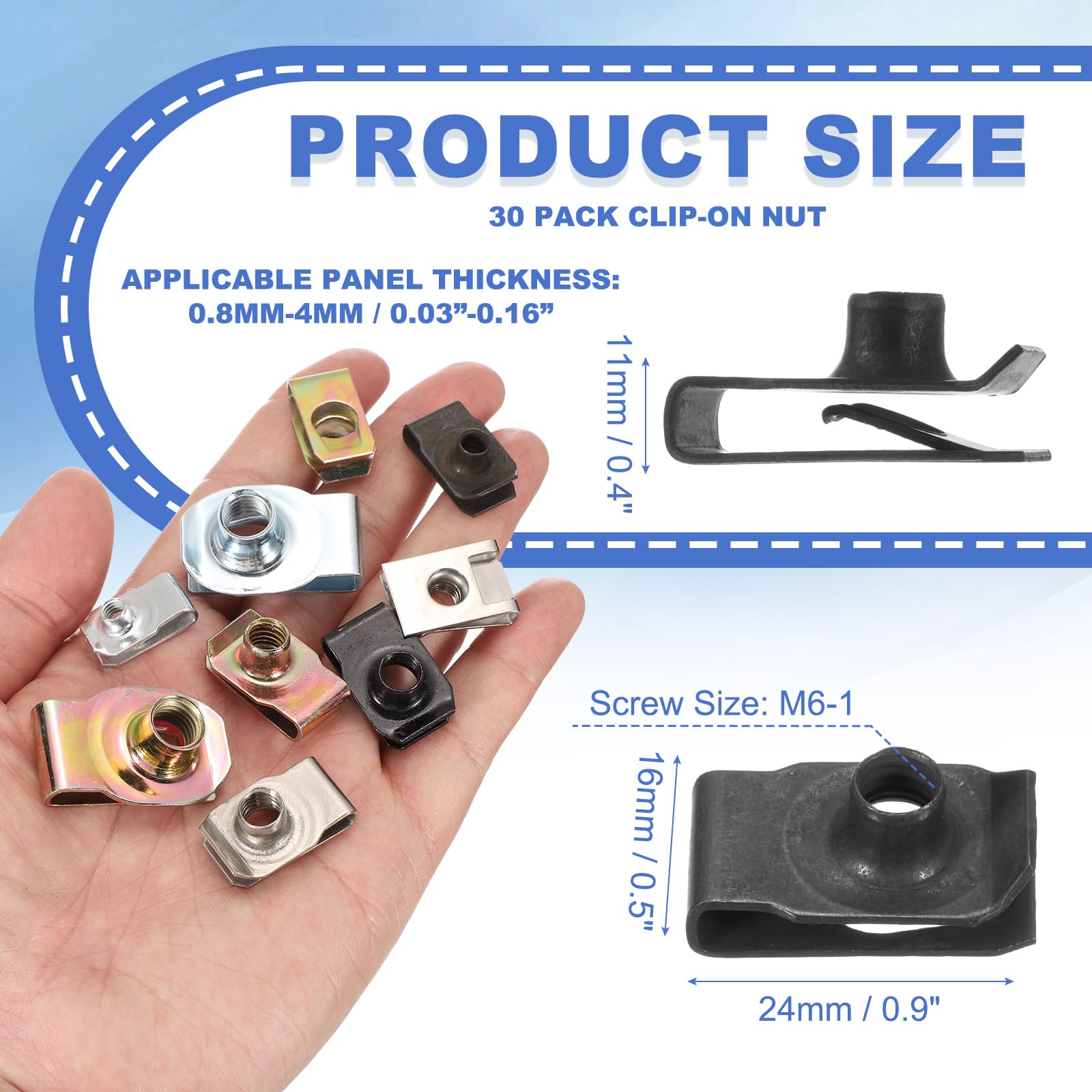 PATIKIL U-Style Clip-On Nut - Image 2