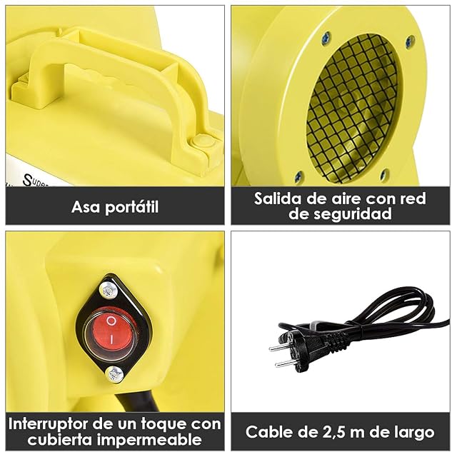 Foto 5 de 7 de COSTWAY 380W Soplador de Aire para Castillo Hinchable
