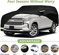 Vista 3 de YIXIN Funda impermeable para automóvil Chevrolet Tahoe/GMC Yukon/Cadillac Escalade 2007-2022, ajuste personalizado, correa 100% impermeable