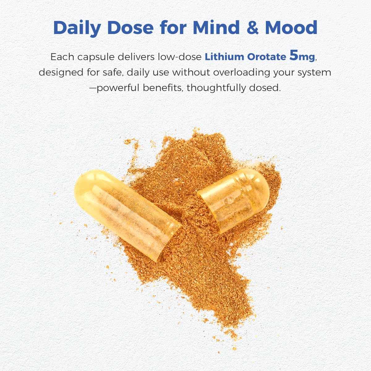 AiVital™ Lithium Orotate 5mg, 13-in-1 Lithium Supplement with Magnesium Glycinate, L-theanine & DHA for Daily Balance, Focus & Clarity, Low-Dose Formula, Non-GMO, Gluten Free, Vegan, 120 Capsules - Image 5