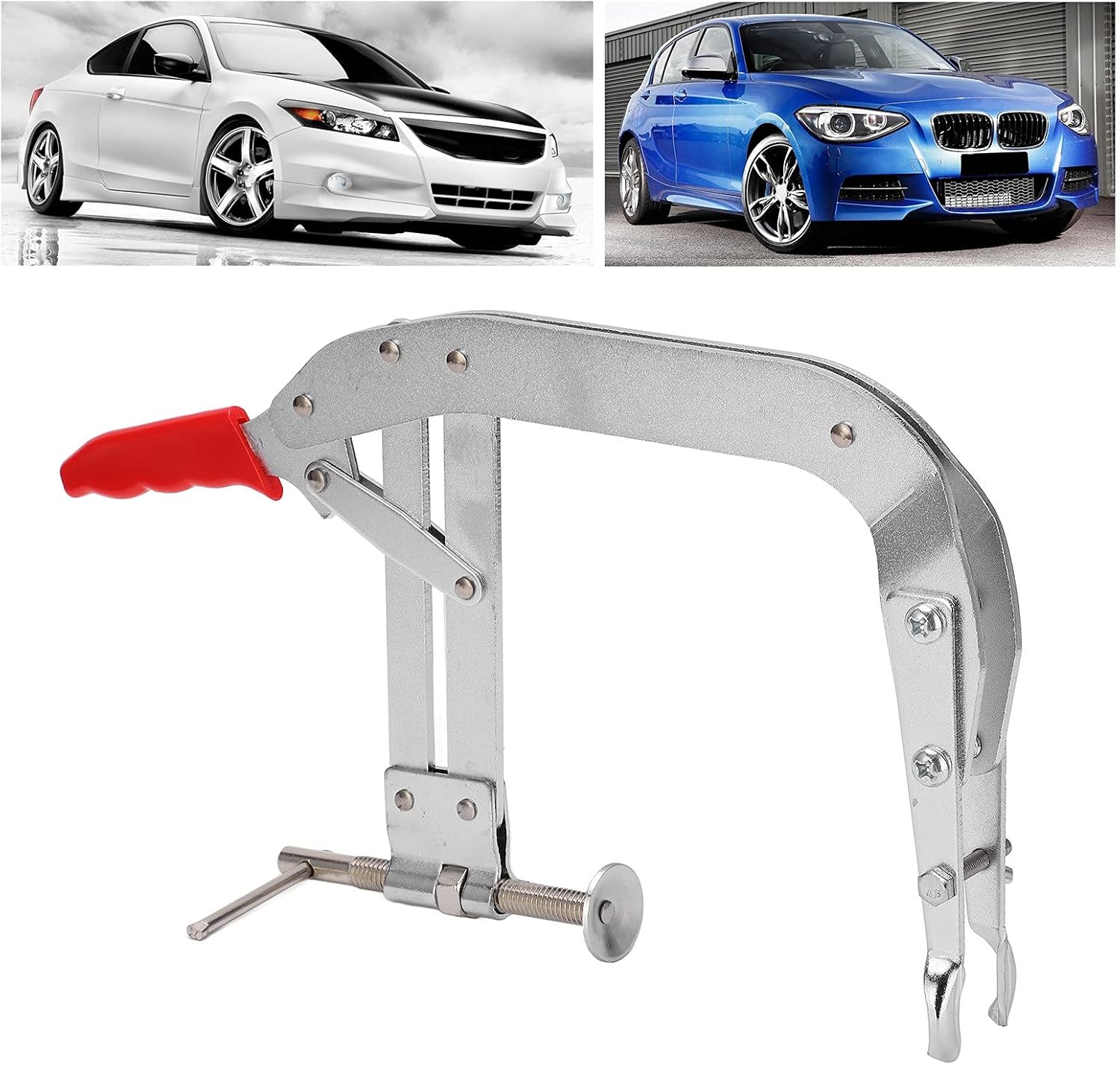 8in Universal Valve Spring Compressor Tool, Aluminum Alloy Car Engine Compression C Clamp, Valve Spring Removal and Replacement Hand Tool for Small and Medium Overhead Valve Engine