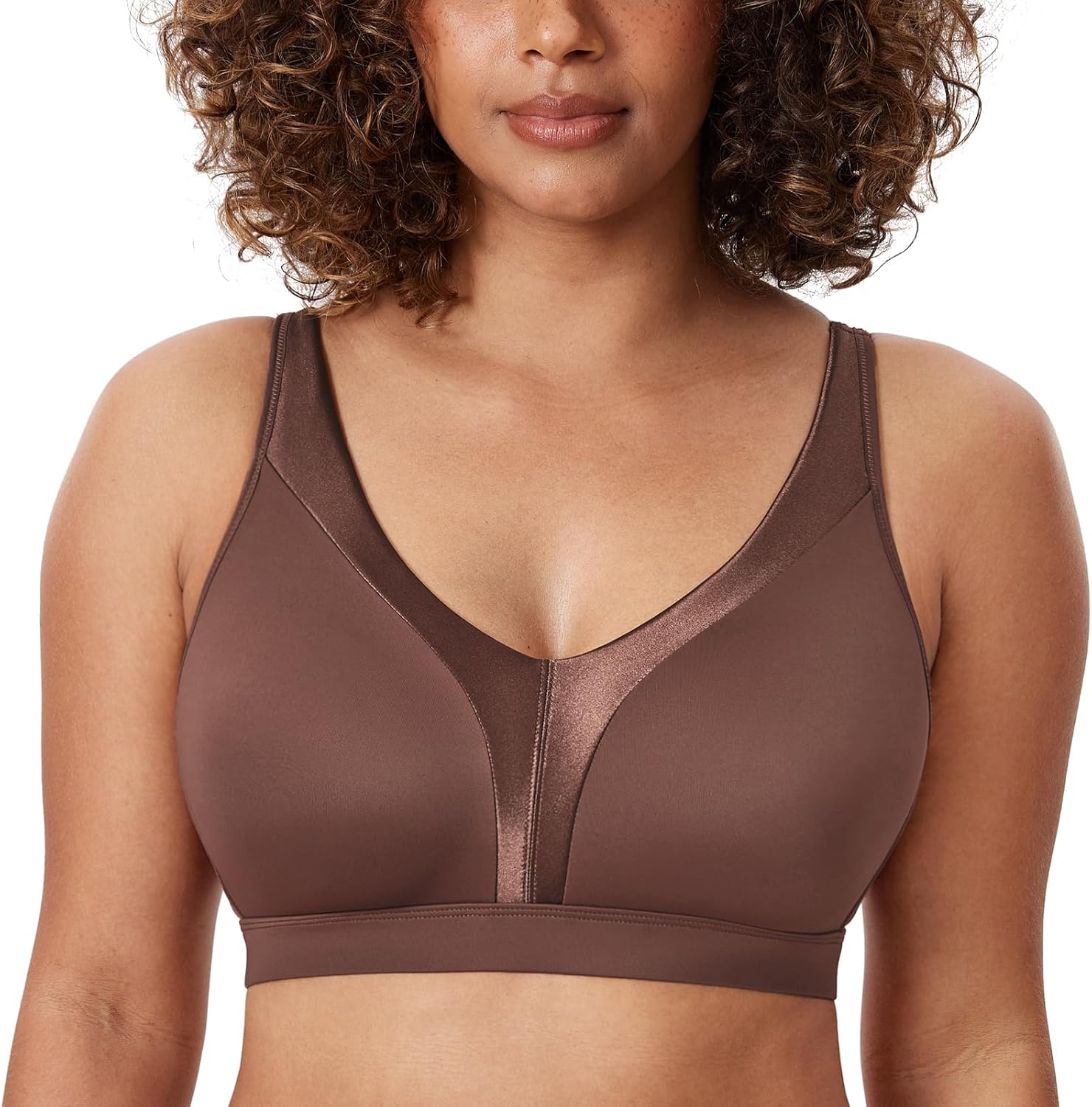DELIMIRA Women's Wireless Bras Plus Size Full Coverage Smooth Seamless Comfortable Unlined Bra