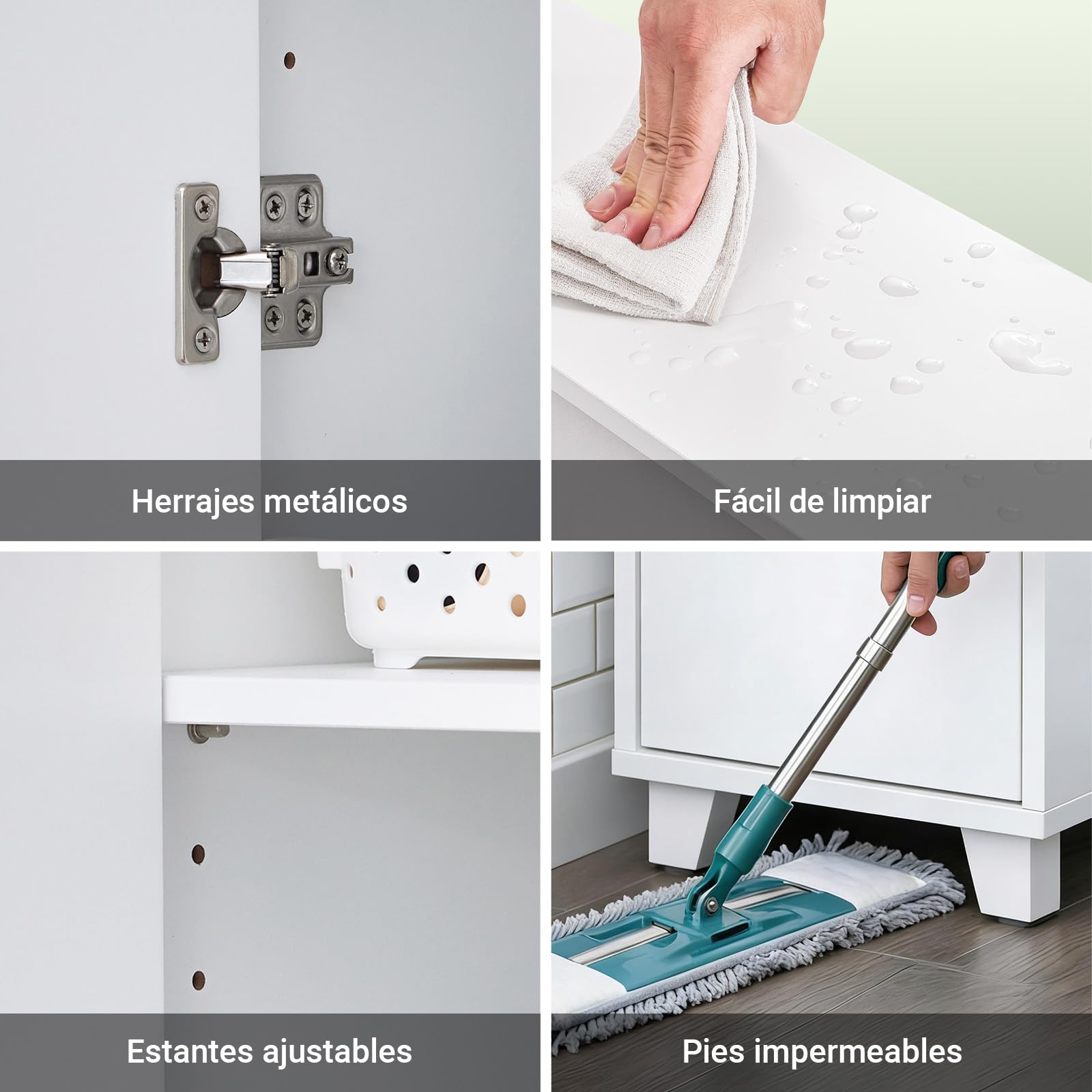 SoBuy Mueble Baño Estrecho con Puertas y Baldas Abiertas 30x170x30 cm | Armario Estrecho y Alto Blanca de MDF/PB Mueble Auxiliar Baño con Estantes Ajustables para Almacenaje BZR147-W