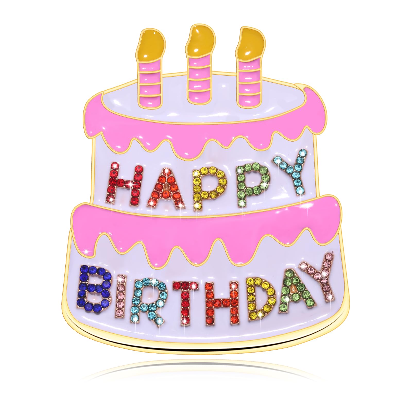 Birthday Brooch Pins Queen Crown Brooch for Women Bling Luxury Rhinestone Brooches Crystal Lapel Pin Large Safety Pin Birthday Party Fashion Lapel Pin