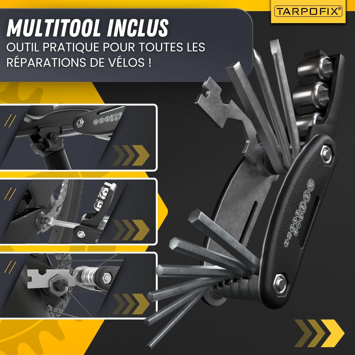 Tarpofix® Pied Atelier Velo Charge 50 kg Support Reparation Velo | Hauteur Réglable pince Rotative 360° Pied Atelier VTT Electrique | Pieds d'atelier Vélo Pour tous les Types de Vélos