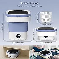 Vista 2 de Portable Washing Machine, 12L Upgraded Mini Washing Machine With Spin Basket, Foldable Washer Cleaning for Underwear, Baby Clothes Socks and Small