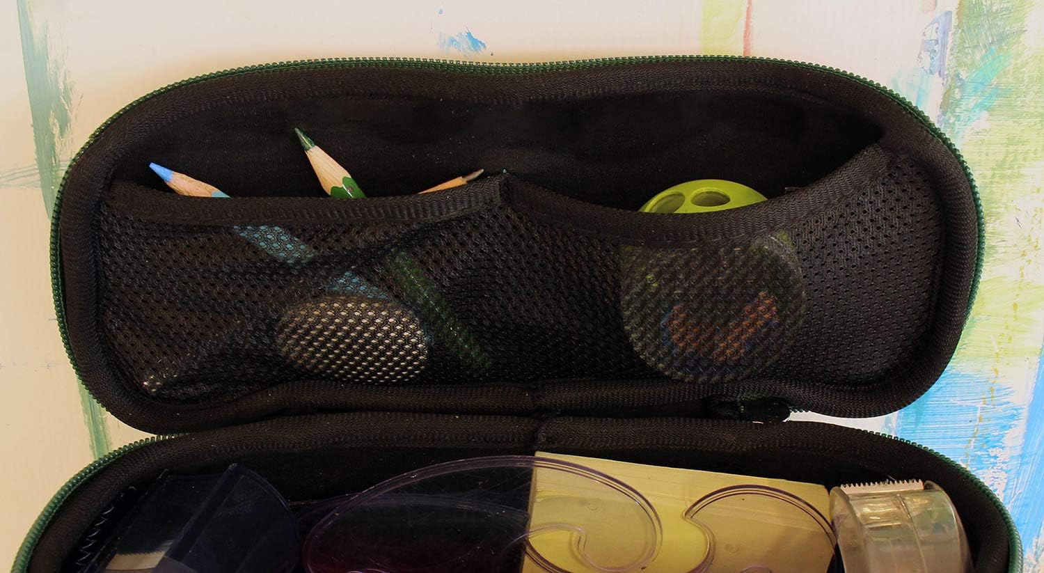 BRISA VW Collection - Volkswagen Neoprene Universal Makeup Cosmetics Toiletry Travel Pharmacy Bag in T1 Bus Design (Police/Green/Small) - Image 3