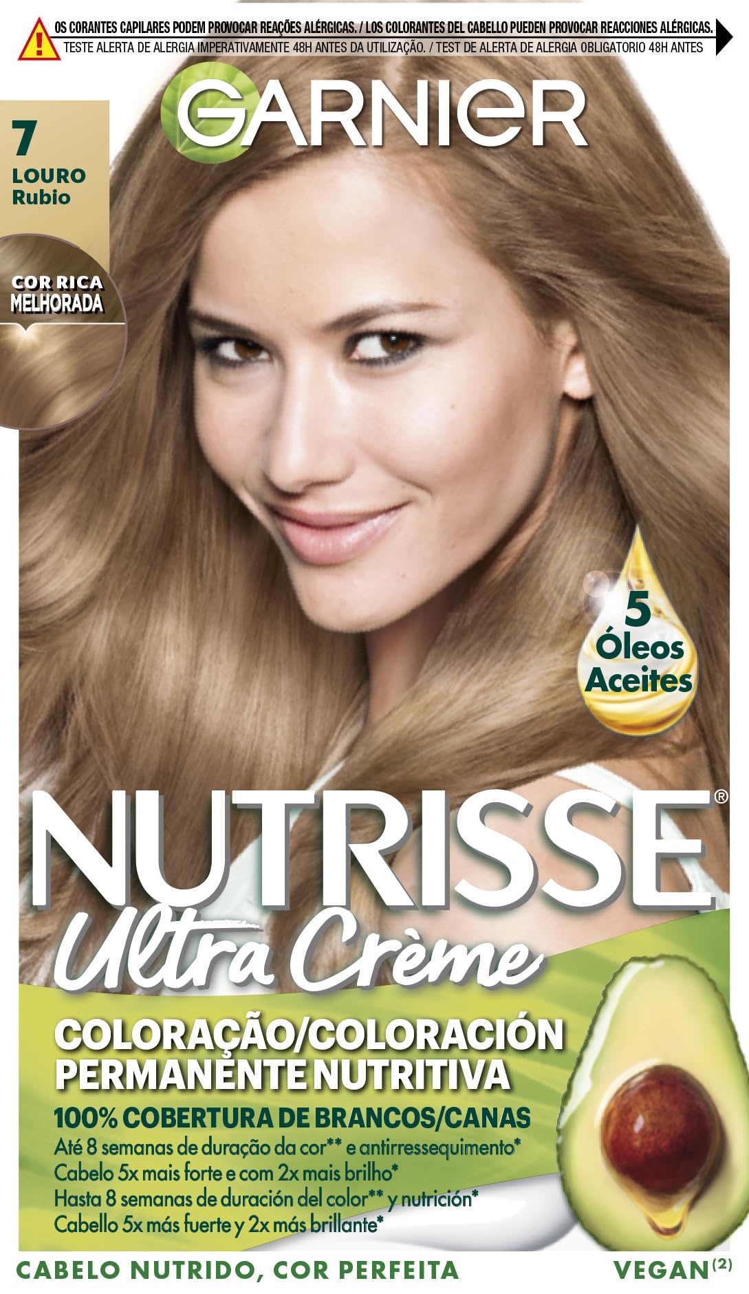 Garnier Nutrisse Permanent Hair Colour, Shade 7 Blonde, 160 ml
