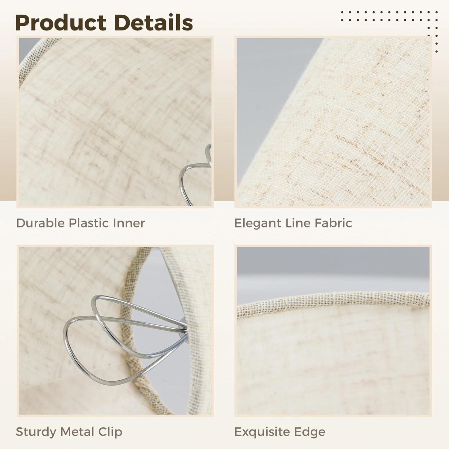 12 PCS Fabric Lamp Shade, Clip-on Fabric Lamp Shade, Traditional Chandelier Candle Bulb Lampshade, Linen Fabric Elegant Lampshade, 3.5" Top x 5.1" Slant Height x 5.5" Bottom