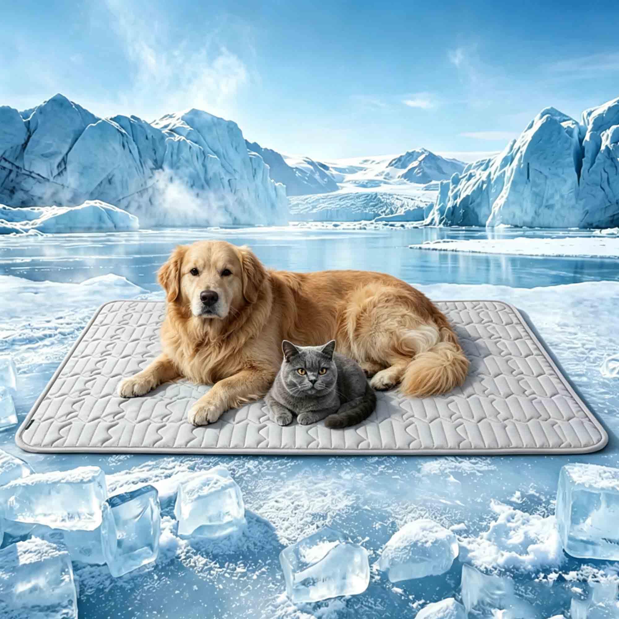 Freshpaw Cooling Mat,Gel-Free 3 to 4 Degrees Cooler in Minutes，Grey：40*50cm