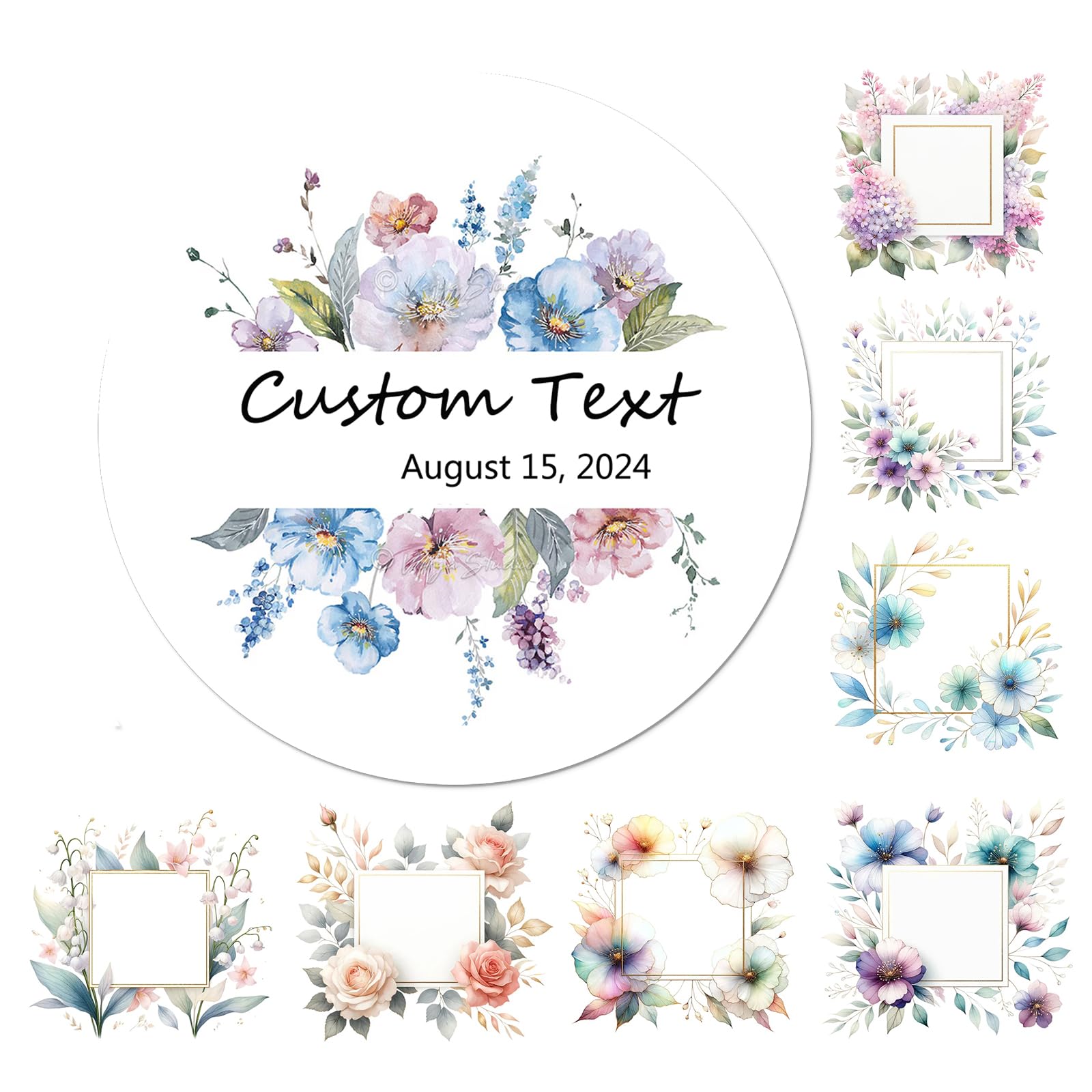 60-240 Pack Custom Stickers for Businesses Logo, Birthday Party Baby Candy Candle Labels Boxes Wedding Favors Labels Thank You Sticker