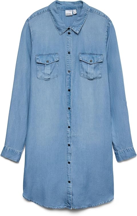 VERO MODA Shirt Dress VMSIGGA Short Dress | Abito in denim