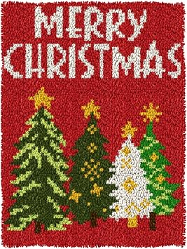 Ylkgogo Latch Hook Kits for Adults/Beginners Crocheting Rug Pre-Printed Canvas Tree Pattern Embroidery Tapestry Needlework Home Decor 20.5" X 15"