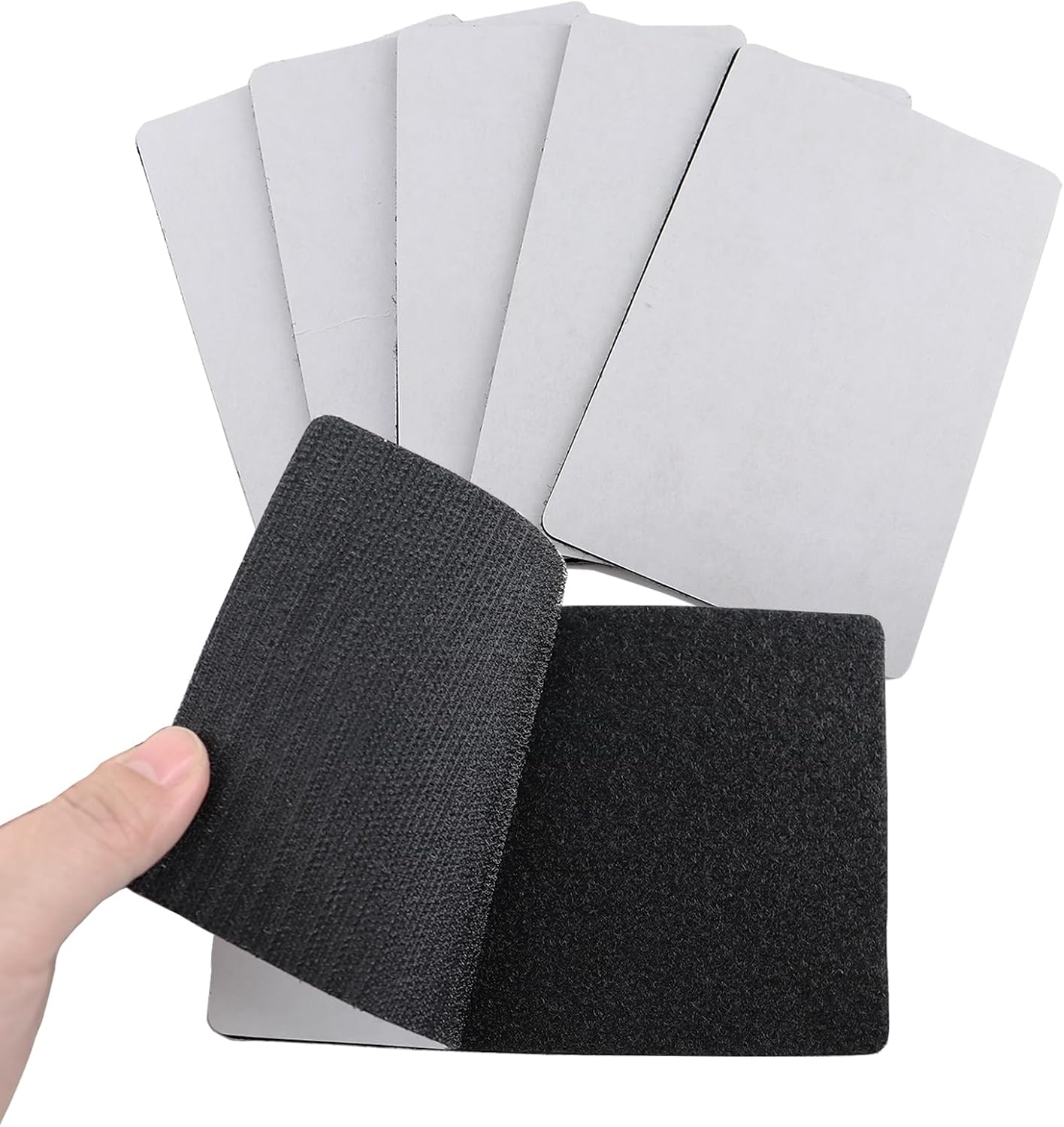 4x6 inch 12 Sets Hook and Loop Tape with Adhesive Strips ，Mounting Tape Heavy Duty Adhesion Picture Hanging Strips， for Home and Office Use,Black