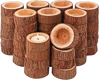50 Pack Wooden Tealight Candle Holders – Exquisite 2-2.36 Inch Wood Votive Tealight Holder for Wedding, Event, and Home Decoration