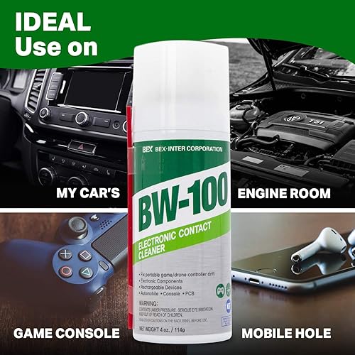 Miniatura 4 de Aerosol limpiador de contacto electrónico no inflamable, limpia de forma segura joysticks, computadoras, PCB y más, elimina el polvo, la suciedad