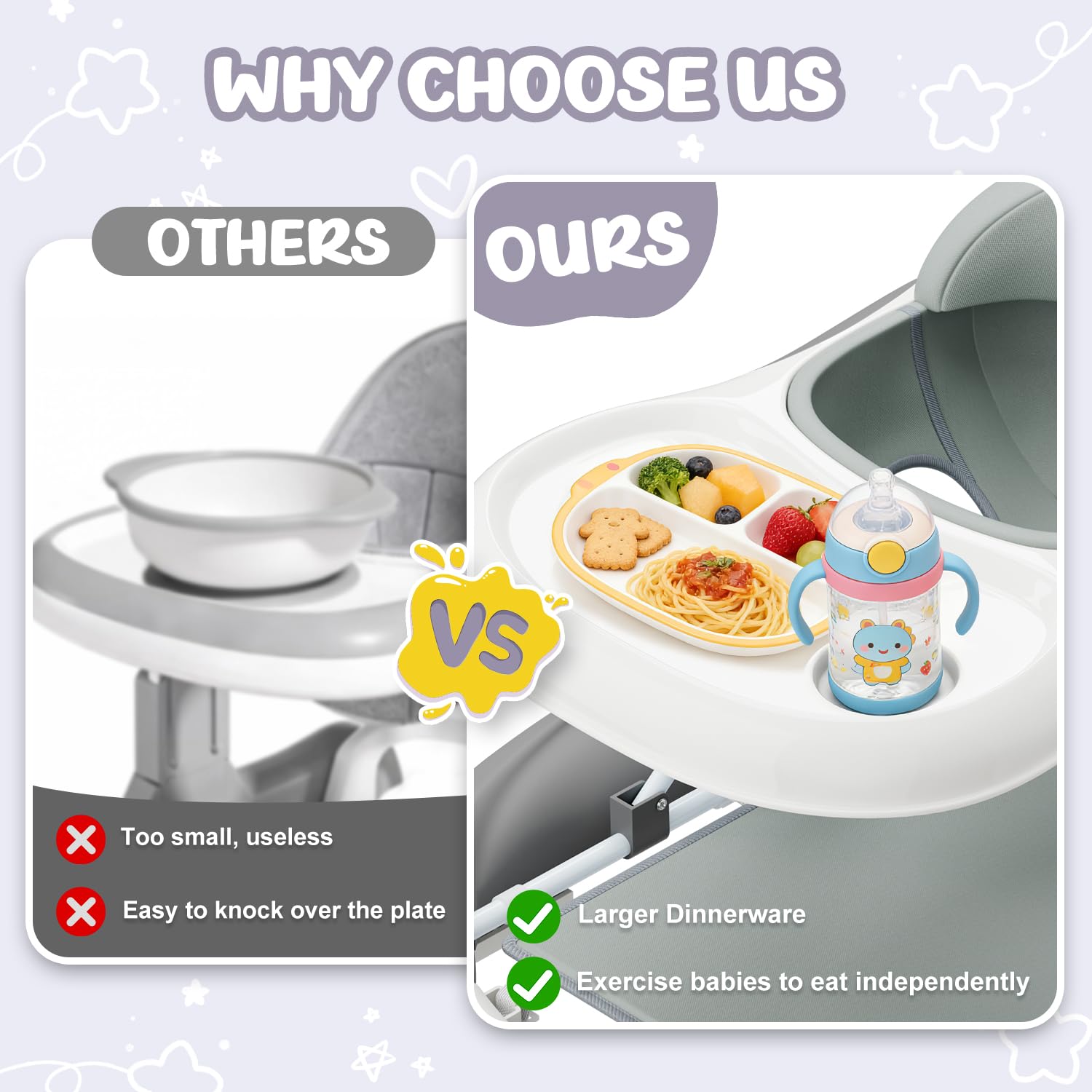 5-in-1 Foldable Baby Walker，Music and Lights Baby Walker with Wheels,Height Adjustable Infant Walker, with Activity Center, Rocker, Bouncer,Push Walker & Feeding Tray for Babies 6-18 Months (Gray)