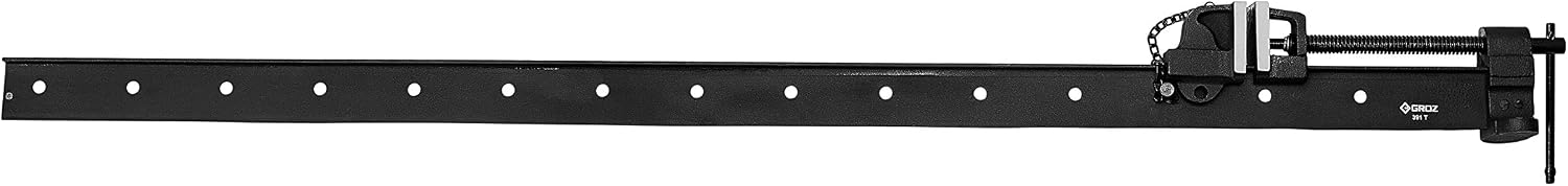 Groz 48" T-Bar Clamp, 42" Clamping Capacity, 1" x 7/8" Cold-Drawn Steel Bar, Malleable Iron Head and Slide, Acme Screw, Pin-Locking Sliding Head for Heavy-Duty Woodworking and Assembly (39101)