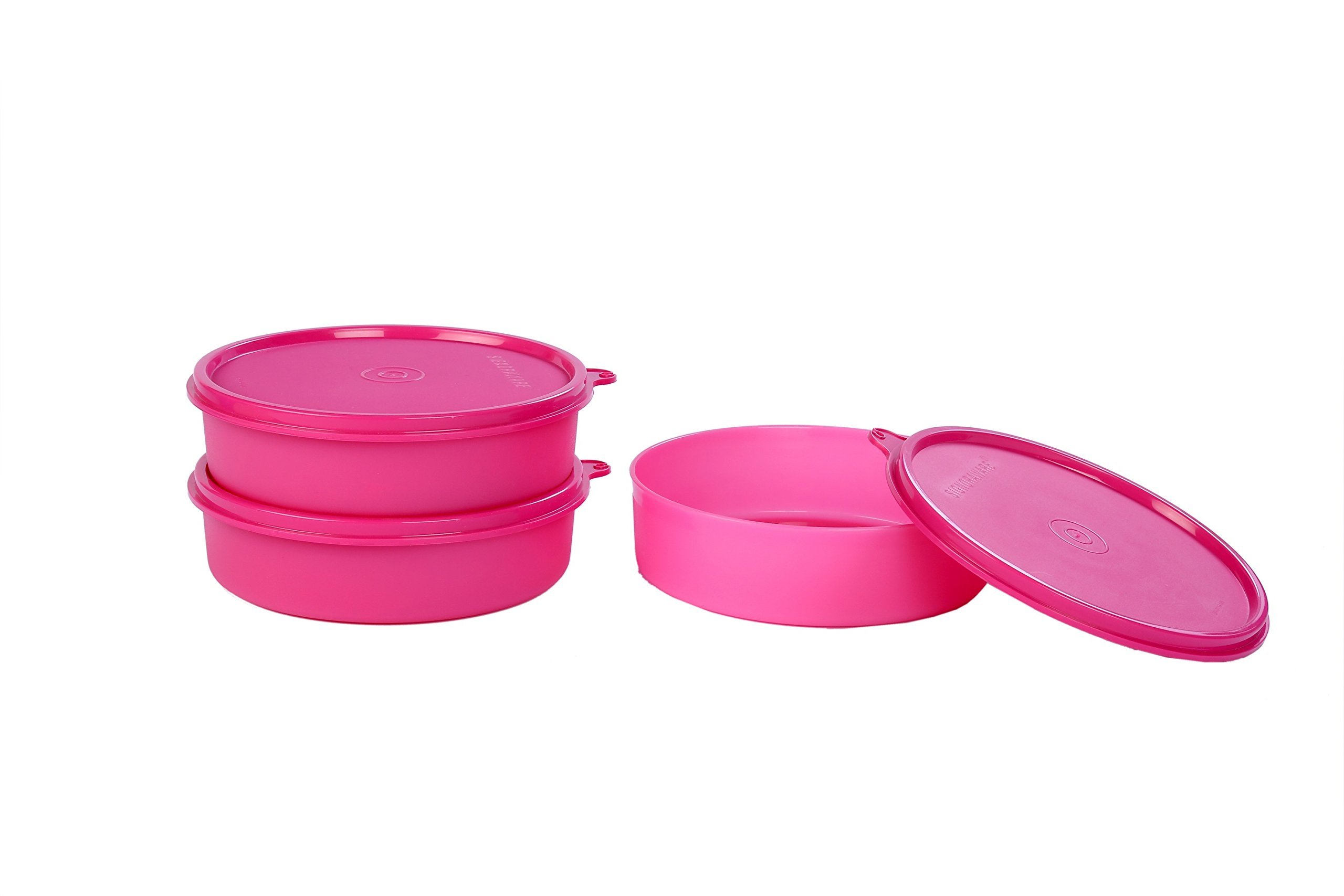 SignoraWare Classic BPA Free Plastic Round Big Containers | Airtight & Leakproof | Microwave & Dishwasher Safe | Stackable Container | Best for Home, Office & Pantry use (800ml | Pink) — Amazon image 10