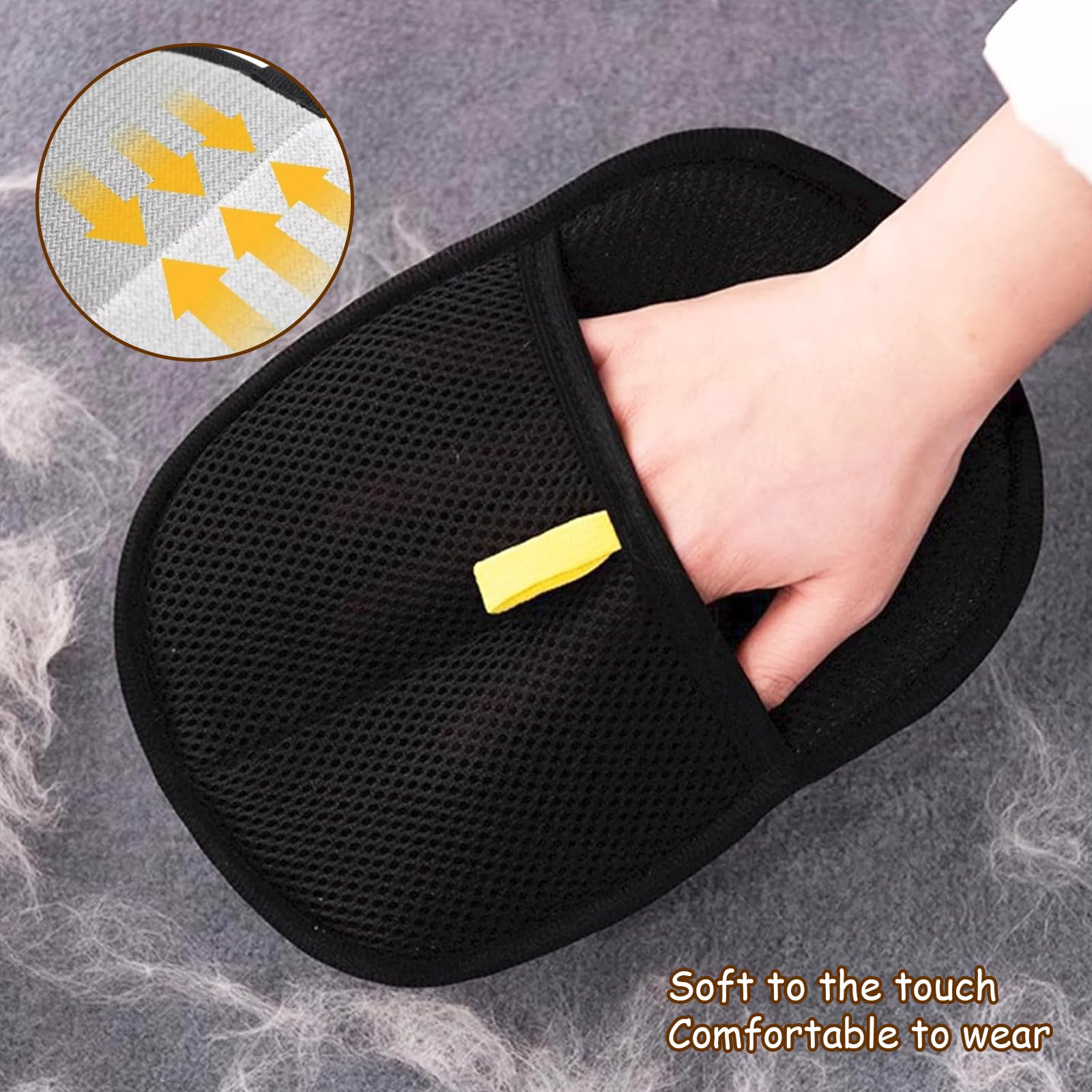 BFSYRR Pet Hair Removal Glove, 2 Pcs Cat Grooming Glove, Double Sided Pet Grooming Gloves, Dog Cleaning Gloves - Image 3
