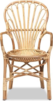 Bali & pari Sheraton Modern and Contemporary Light Honey Rattan Dining Chair