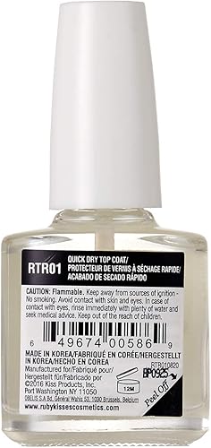 Miniatura 3 de Ruby Kisses Tratamiento de uñas (paquete de 4, capa superior, crecimiento de uñas, fortalecedor de ajo, capa base iluminadora) evita divisiones,