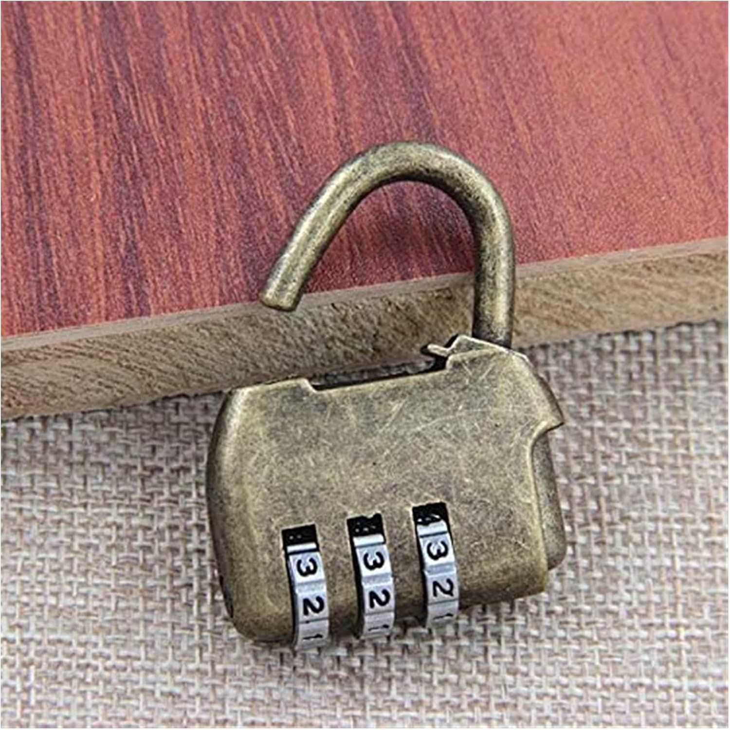 Luggage Locks,Padlock, 4 Pcs Mini Bronze Antique PadSmall Metal PadArchaize Style Lock,Changeable Password Lock,Default Password Combination Padlocks