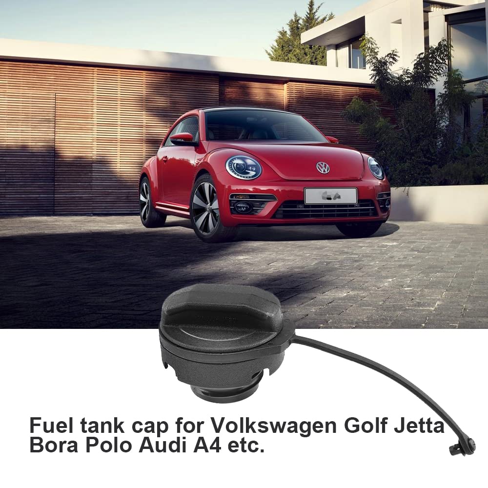 Bouchon De Réservoir Essence Universel - Compatible Références VW, Plastique Noir, Avec Chaîne Anti-perte - 11