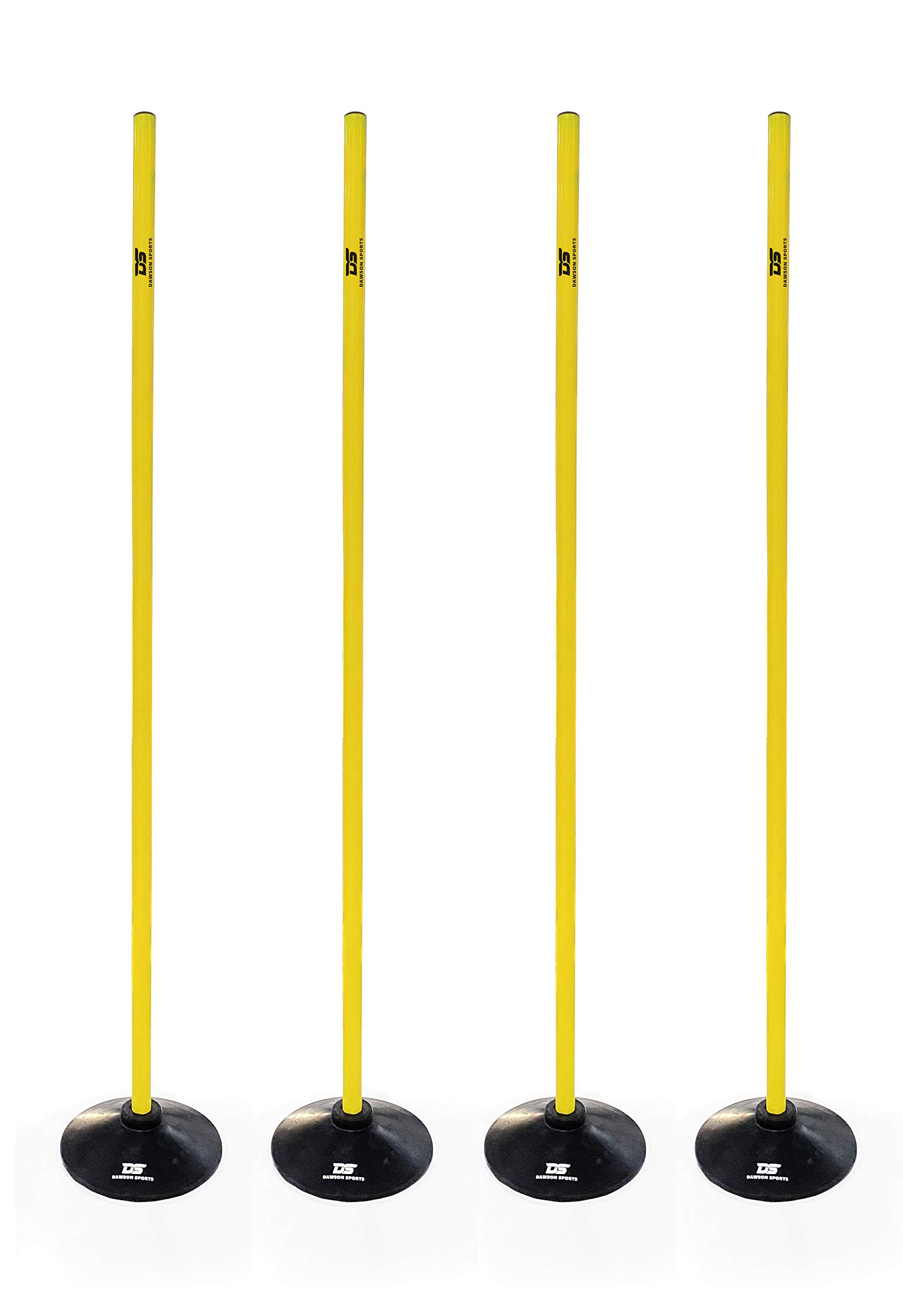 DAWSON SPORTS Rounders Base and Pole Set (Set of 4), Agility Training Pole with Base, Slalome Pole Great for Speed Training with Rubber Base - Color may vary