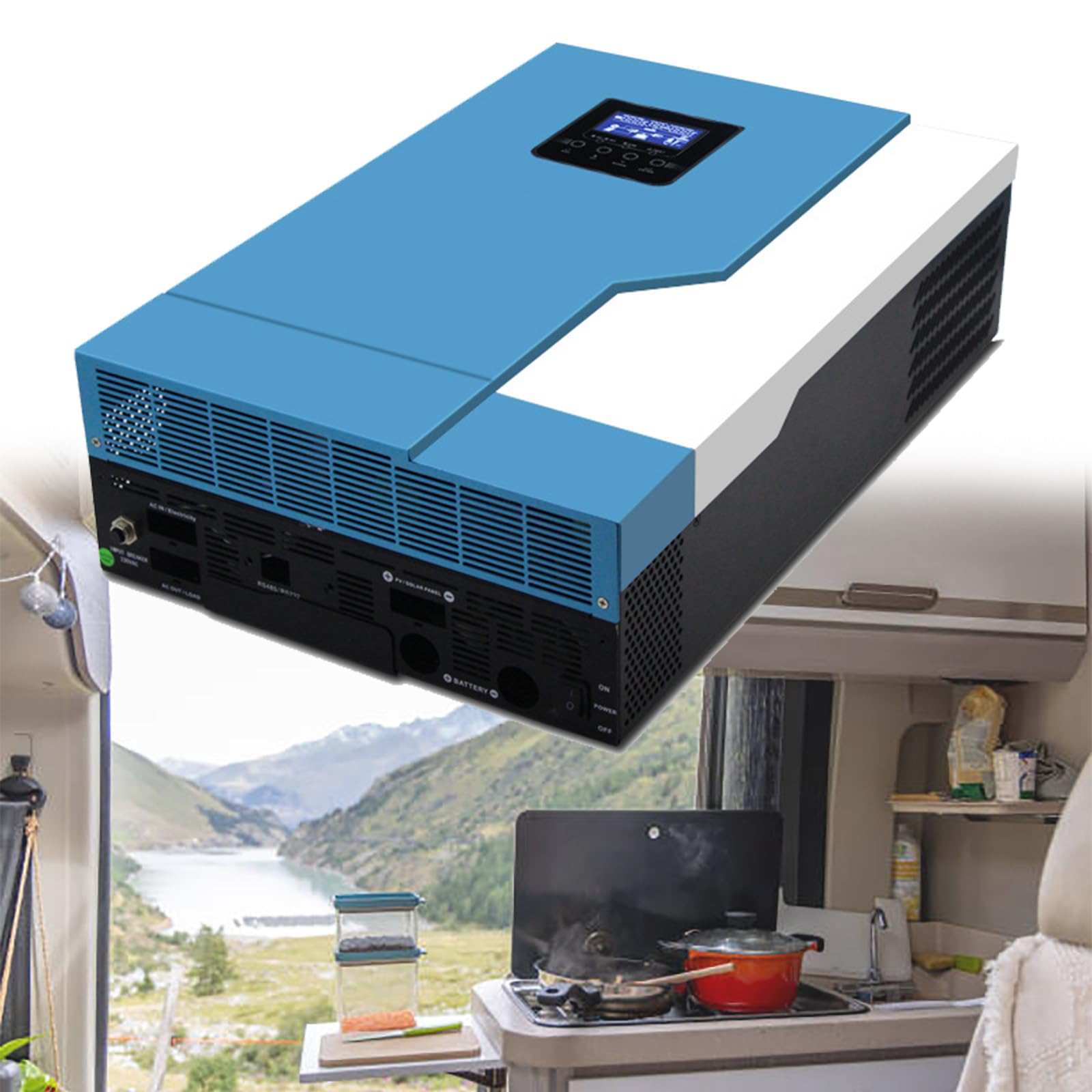 Gesaides 5500W Hybrid Solar Inverter, 48V Dc To 220V Ac Inverter, With 110A Mppt Controller, Max Pv Input 6Kw, 500Vdc, For Off-Grid Areas, Home, Office