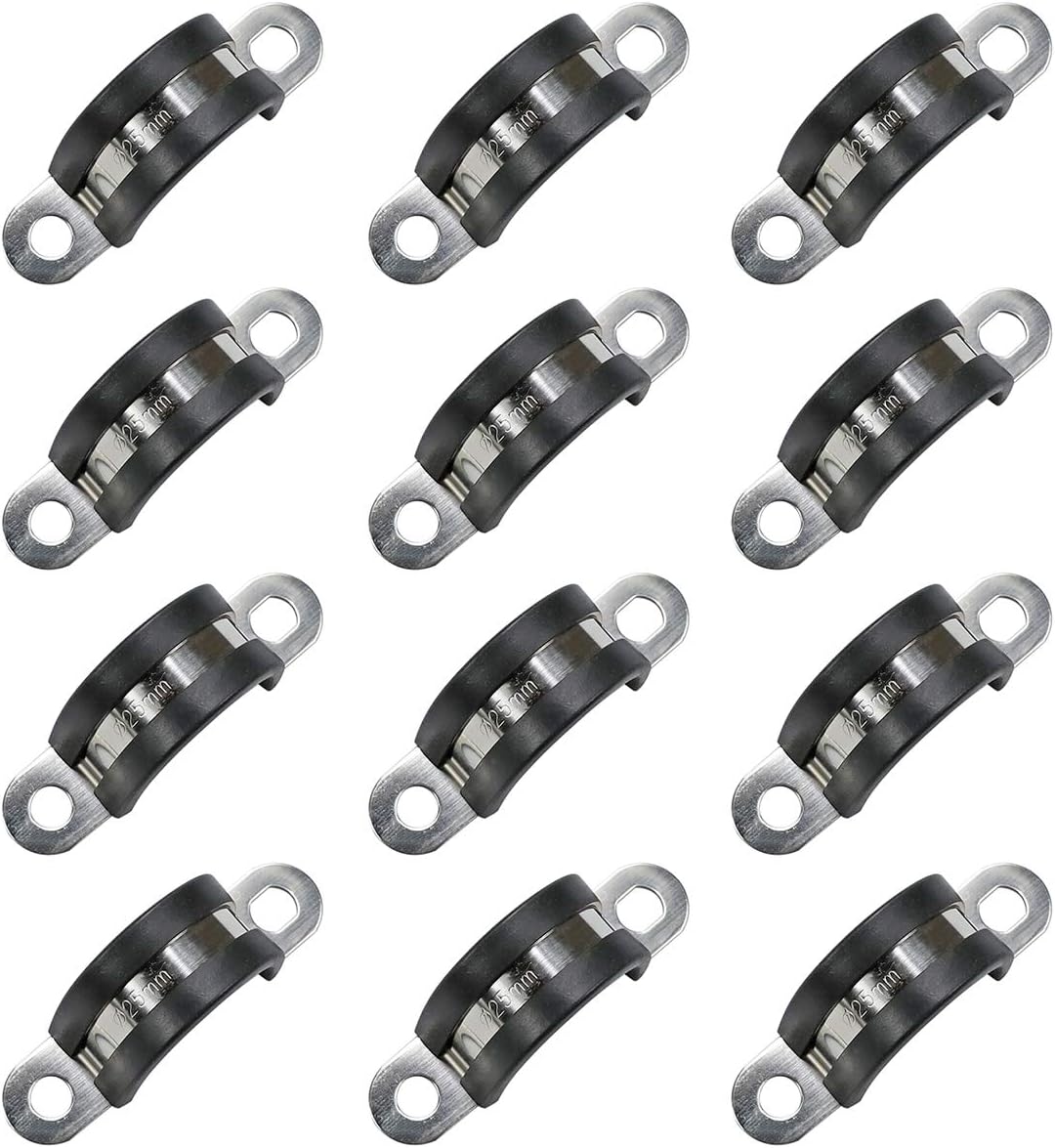 AKIHISA 12 Pcs 26mm Rubber Pipe Strap 304 stainless steel Rubber