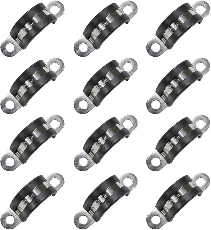 WYKA U-Rohrschellen – 12 Stück, 80 Mm, Gummiert – Für Rohre, Schläuche & Kabel, Aus Edelstahl