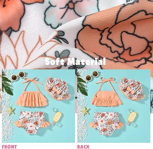 Miniatura 3 de Aalizzwell Traje de baño para niñas pequeñas con sombrero