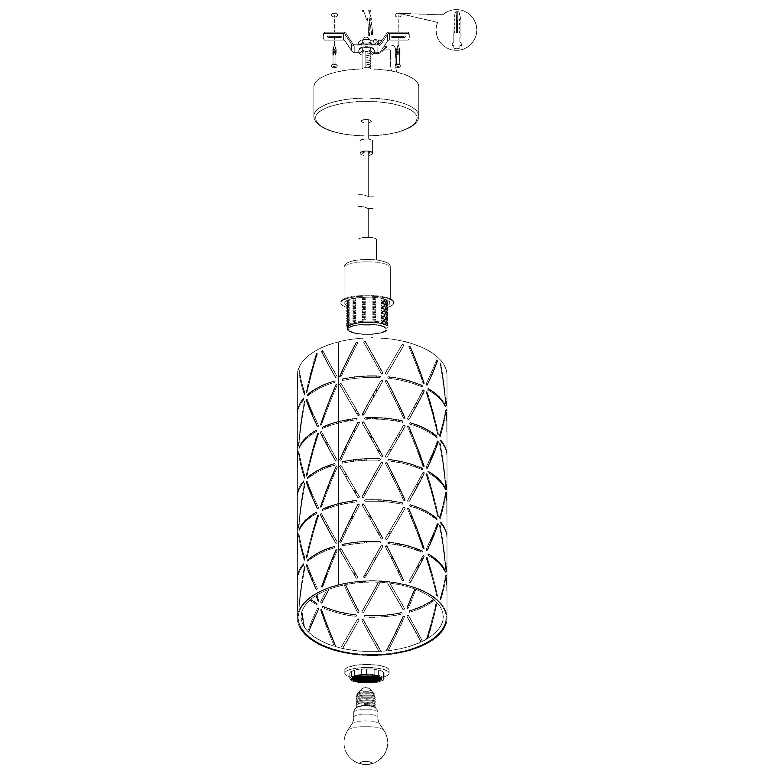 Eglo Ramon 98352 Modern Pendant Light with E27 Socket, 16 cm