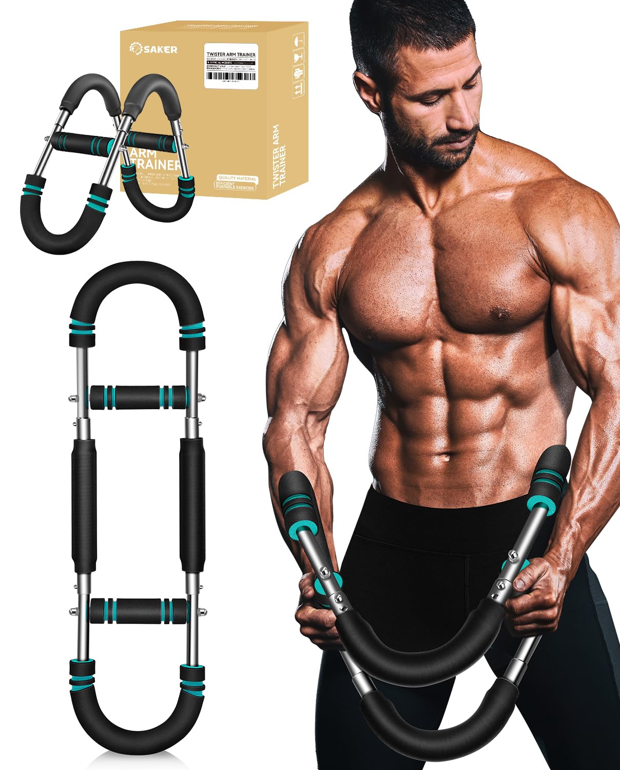 Saker Twister Arm Trainer, Adjustable Forearm Strengthener, Portable Spring Resistance for Home Fitness (40-90LB) — image 1